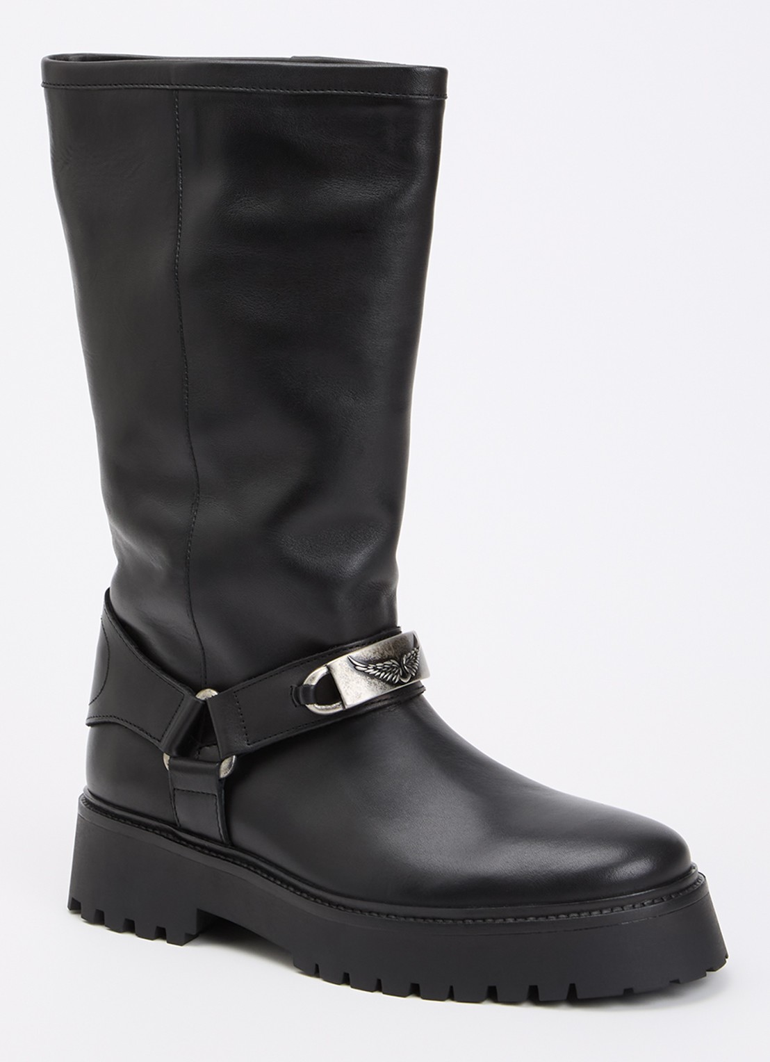Zadig&Voltaire Angie laars van leer - voorkant zwart