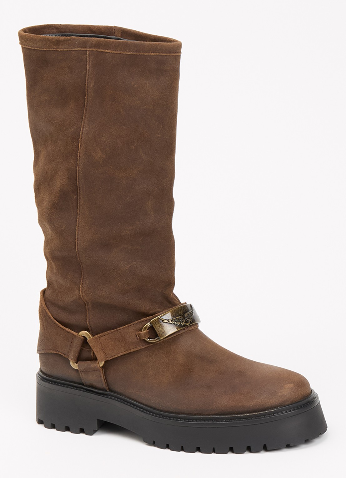 Zadig&Voltaire Angie laars van suède - voorkant 4 bruin