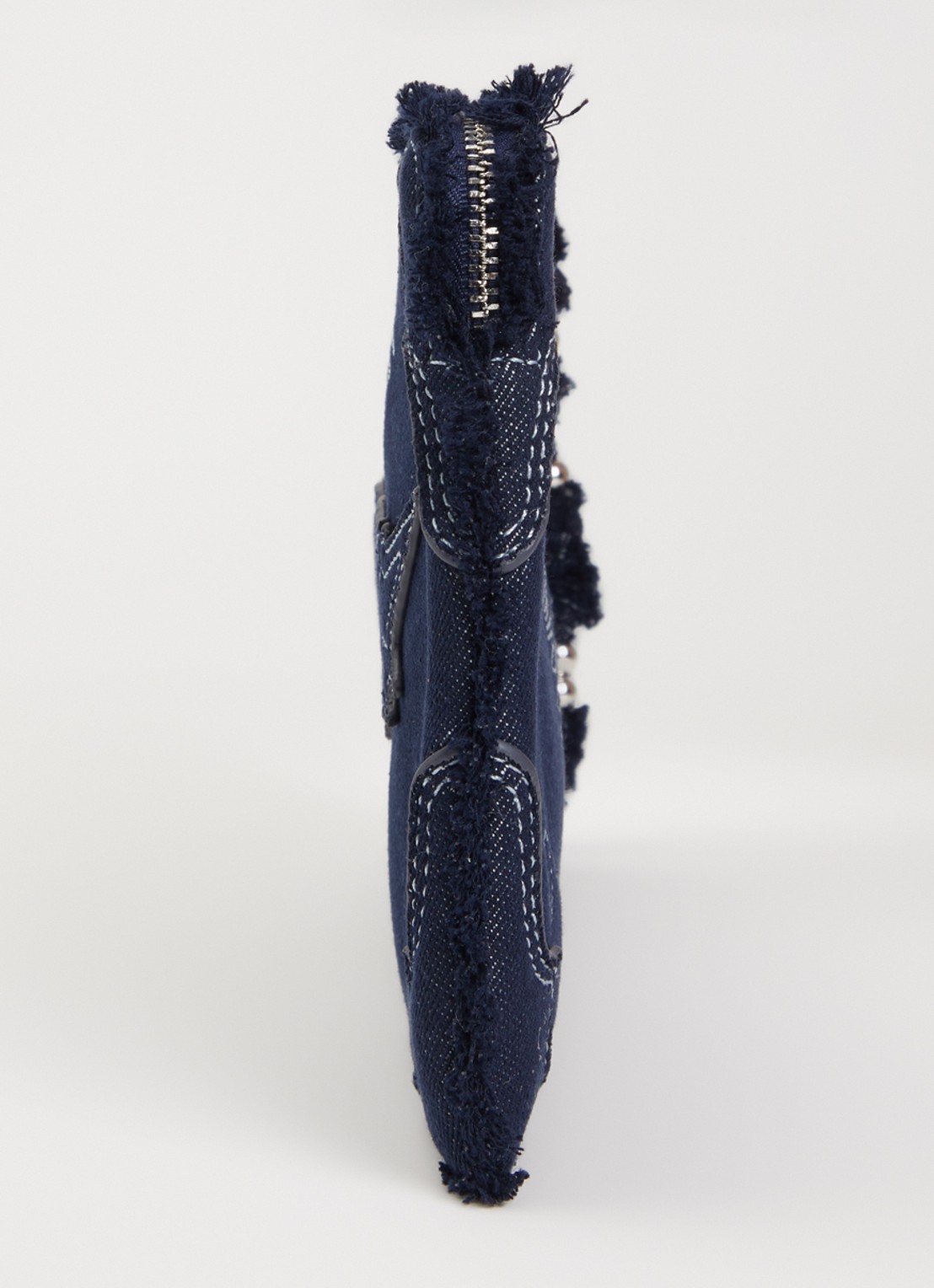 Zadig&Voltaire Angle clutch van denim met borduring - detail 3 indigo