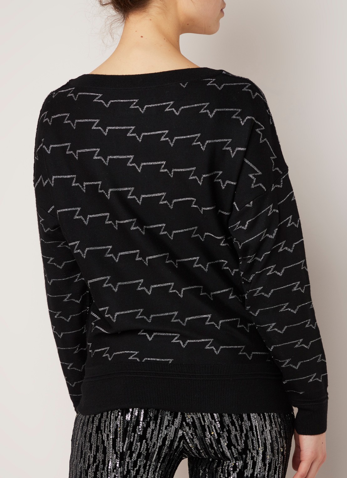 Zadig&Voltaire Anouk pullover in wolblend met lurex - achterkant 3 zwart