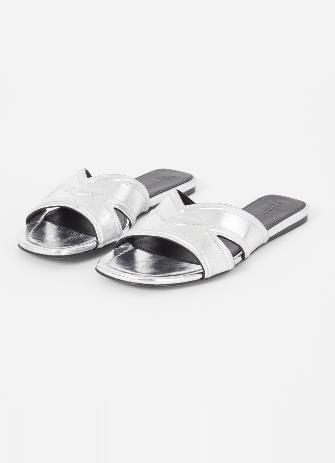Zadig&Voltaire Azora sandaal van leer met metallic finish - detail 3 zilver