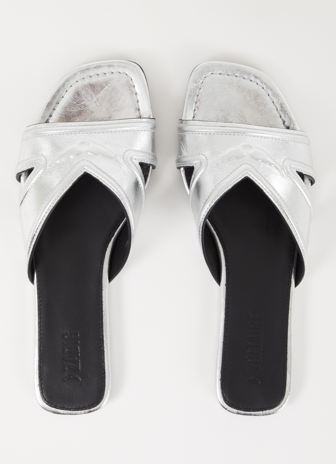 Zadig&Voltaire Azora sandaal van leer met metallic finish - detail 4 zilver