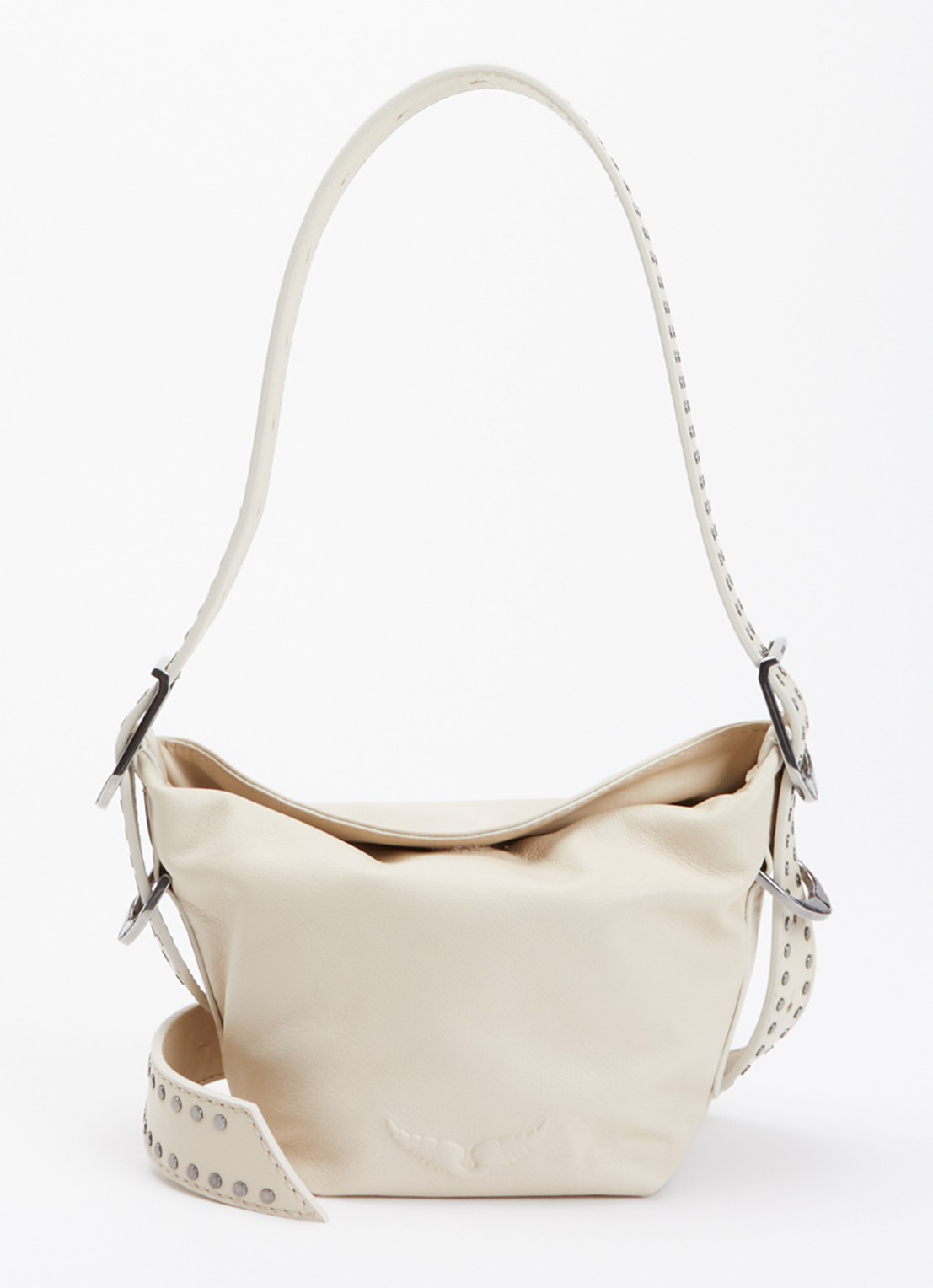 Zadig&Voltaire Baby Jane crossbodytas van leer - voorkant creme