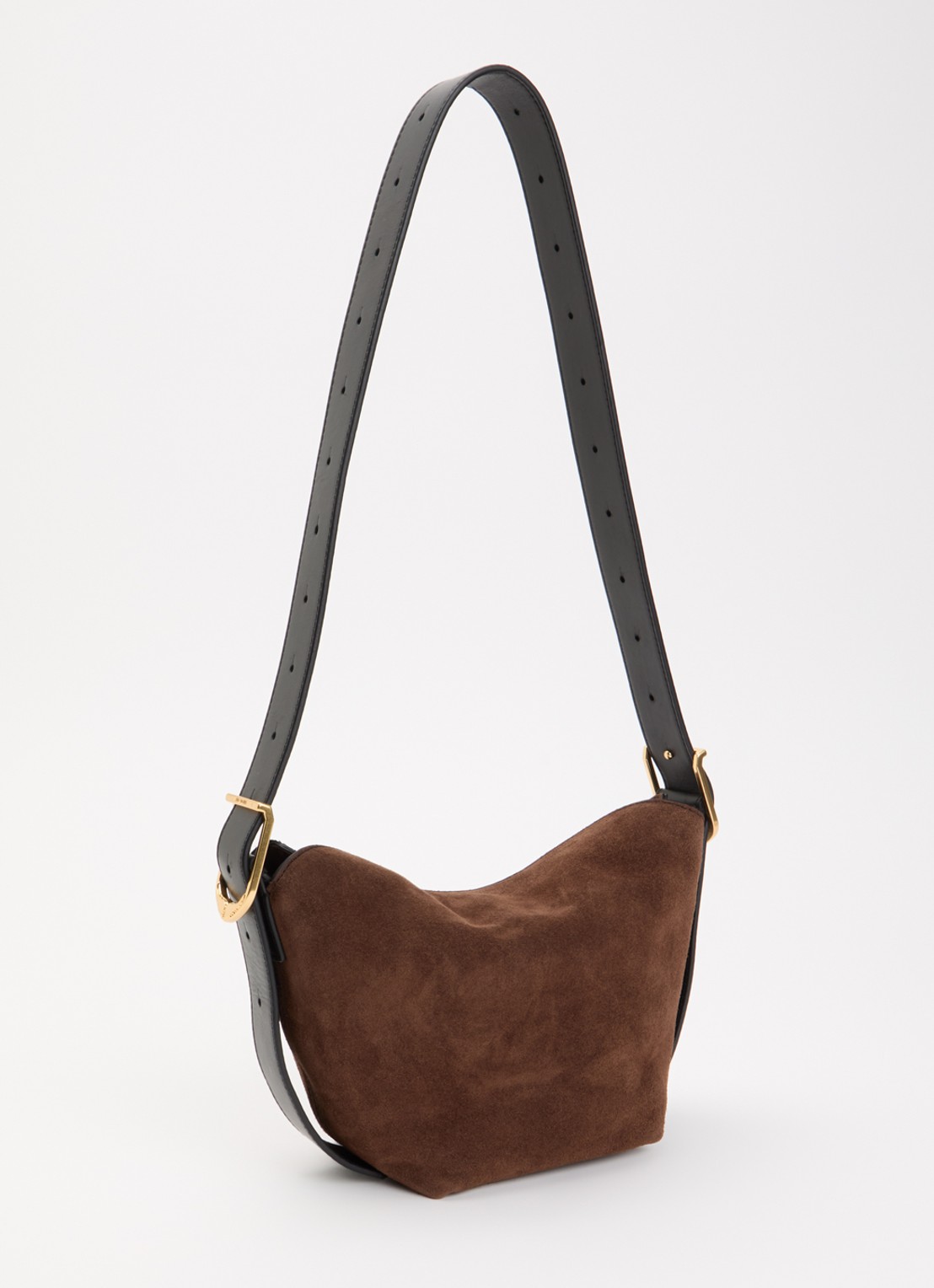 Zadig&Voltaire Baby Jane schoudertas van suède met afneembare schouderriem - achterkant bruin