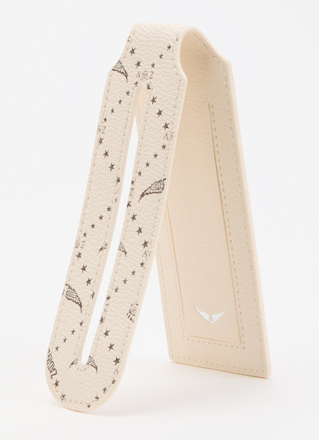 Zadig&Voltaire Bagagelabel met logoprint 14 cm  - voorkant 2 ivoor