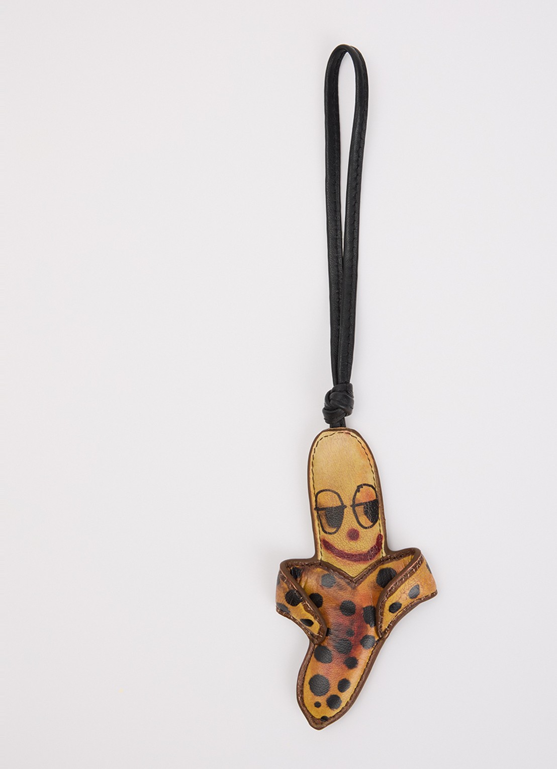 Zadig&Voltaire Banana Lover sleutelhanger van leer  - voorkant okergeel