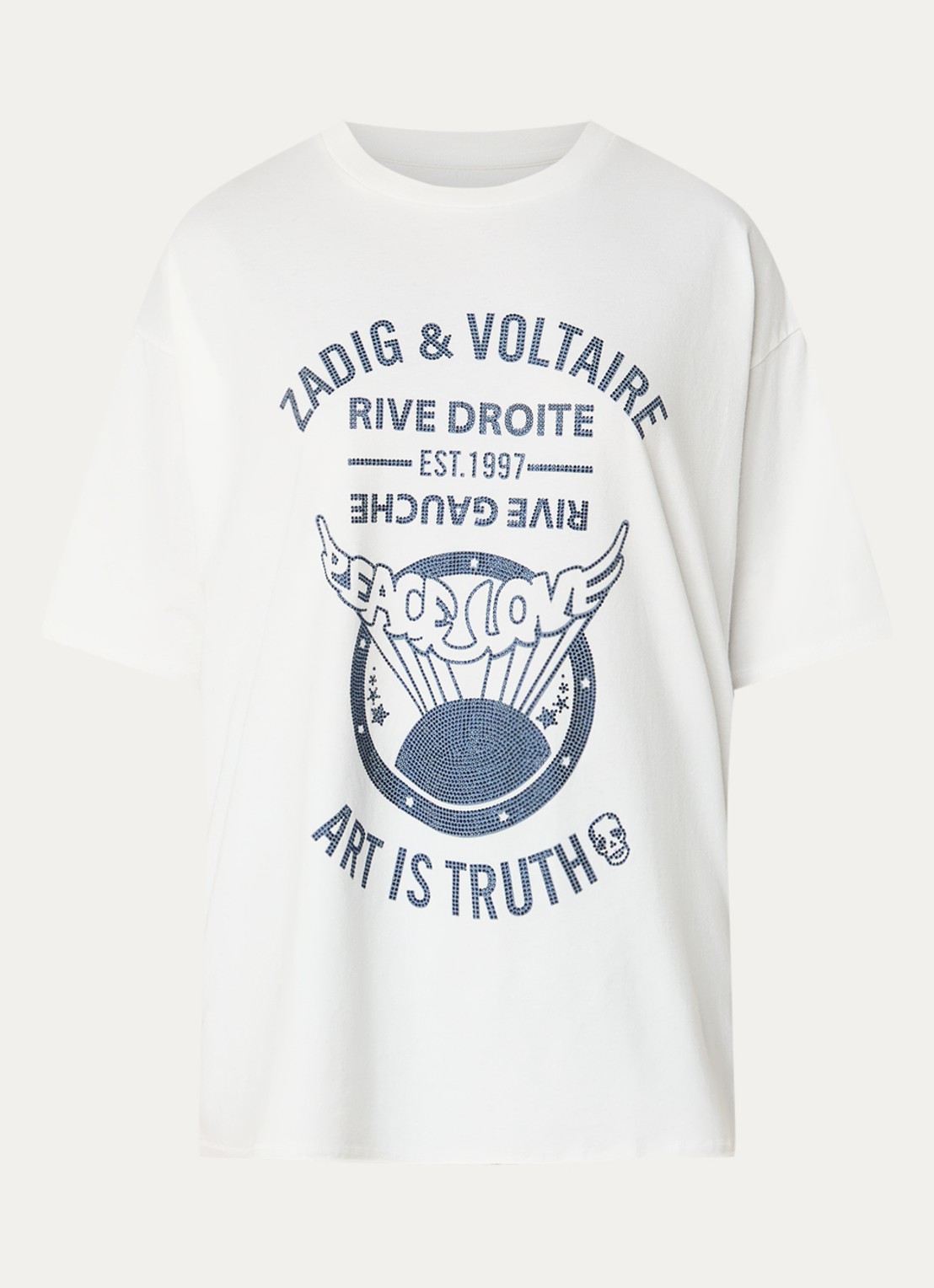 Zadig&Voltaire Berry T-shirt met strass - voorkant wit