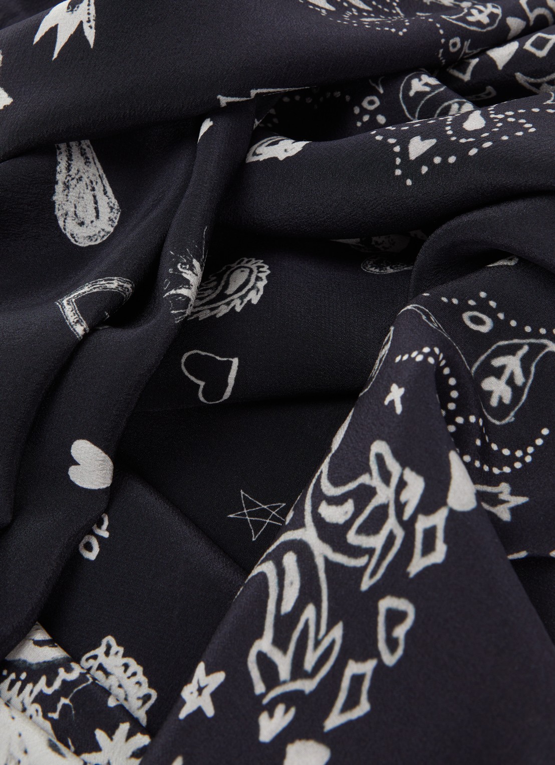 Zadig&Voltaire Blondie bandana van zijde 130 x 130 cm - detail 2 zwart