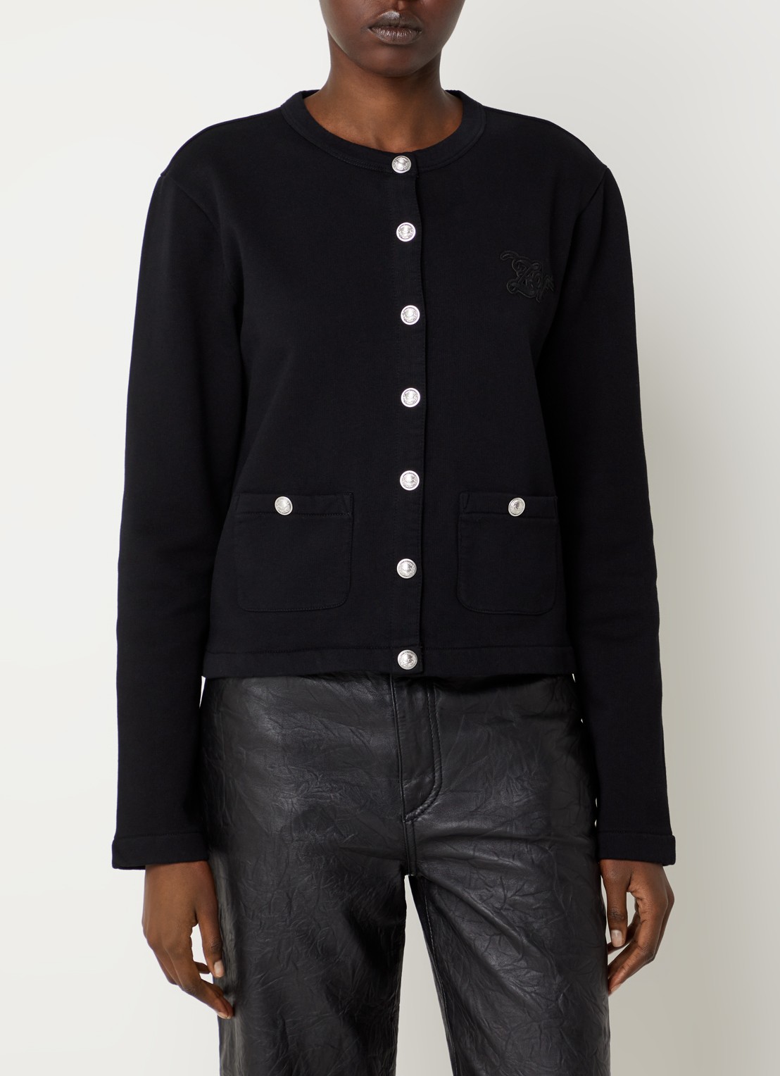 Zadig&Voltaire Cama vest met logo - detail 3 zwart