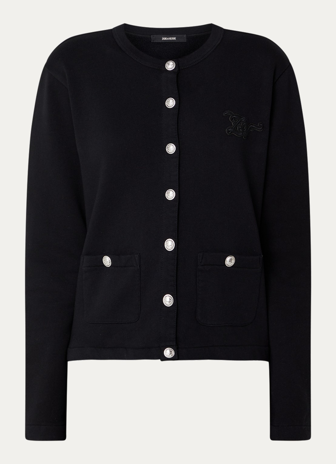 Zadig&Voltaire Cama vest met logo - voorkant zwart
