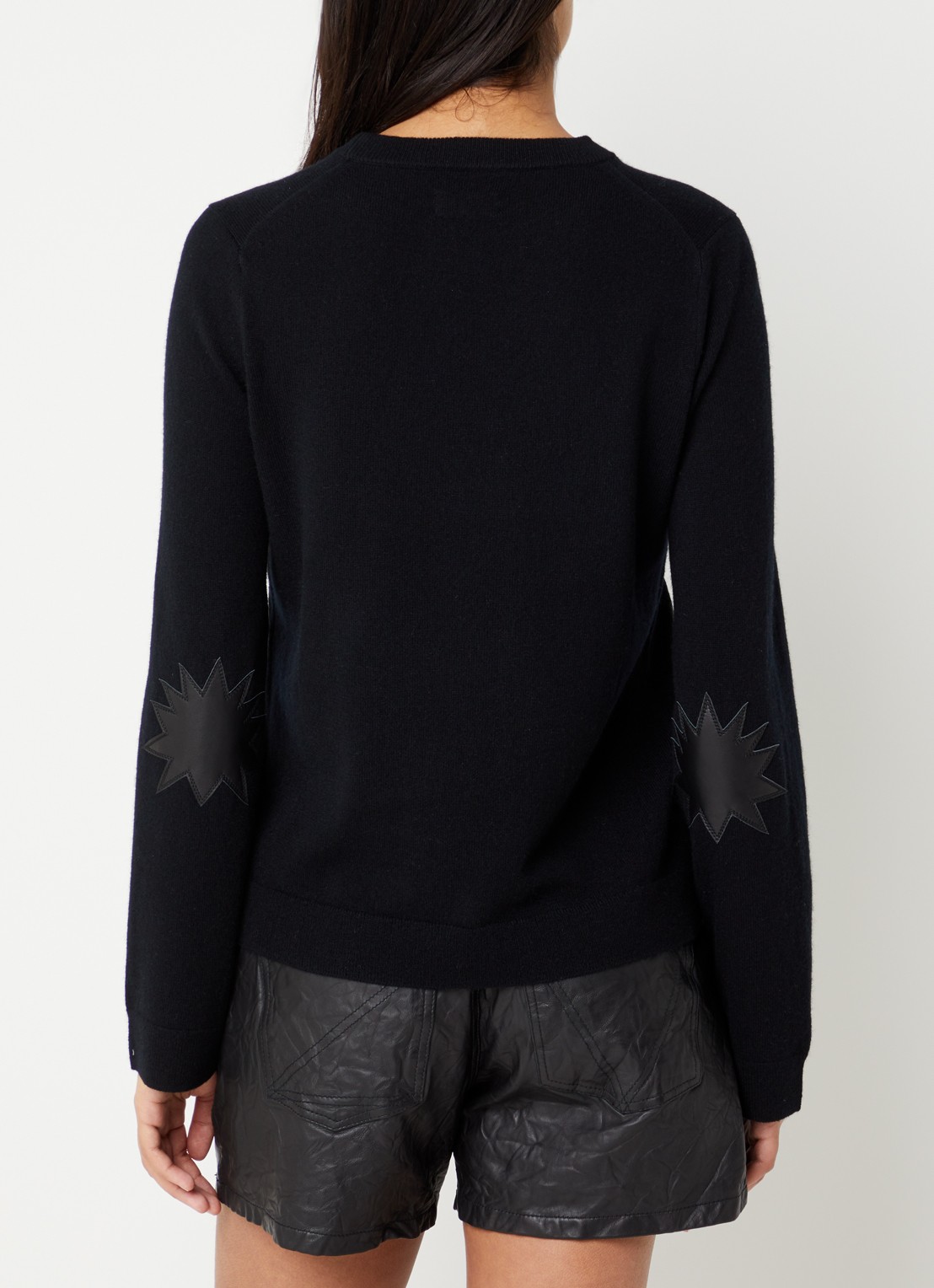 Zadig&Voltaire Cara fijngebreide trui in kasjmierblend - detail grijs