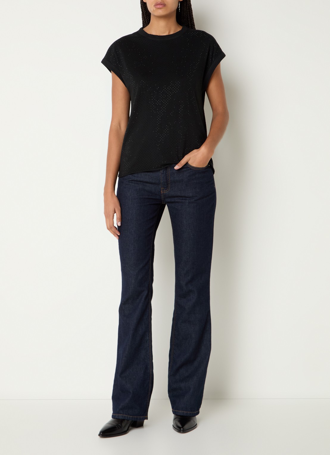 Zadig&Voltaire Cecilia top met strass - voorkant 4 zwart