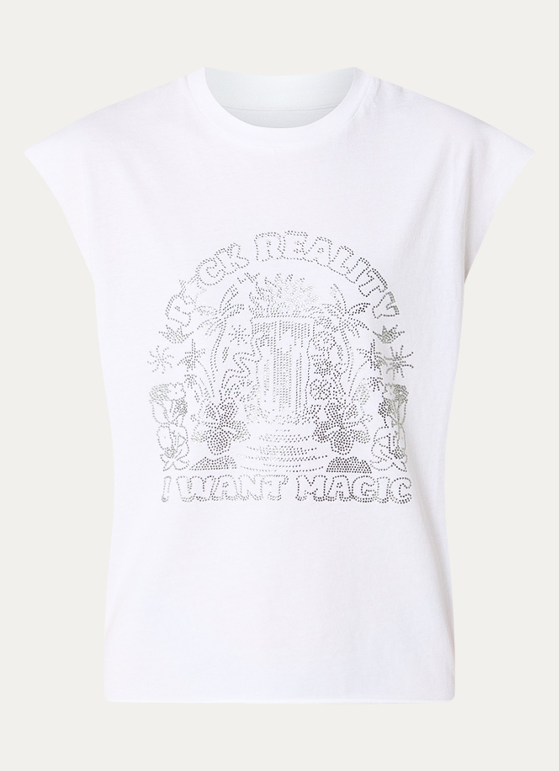 Zadig&Voltaire Cloe Cascade T-shirt met print en strass - voorkant 2 wit
