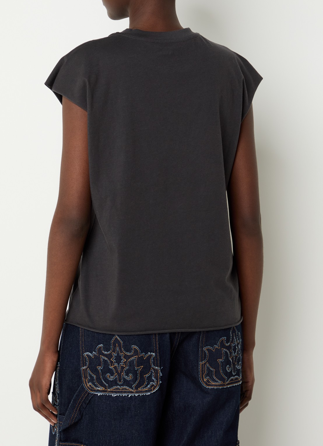 Zadig&Voltaire Cloe T-shirt met print en strass - achterkant 4 donkergrijs