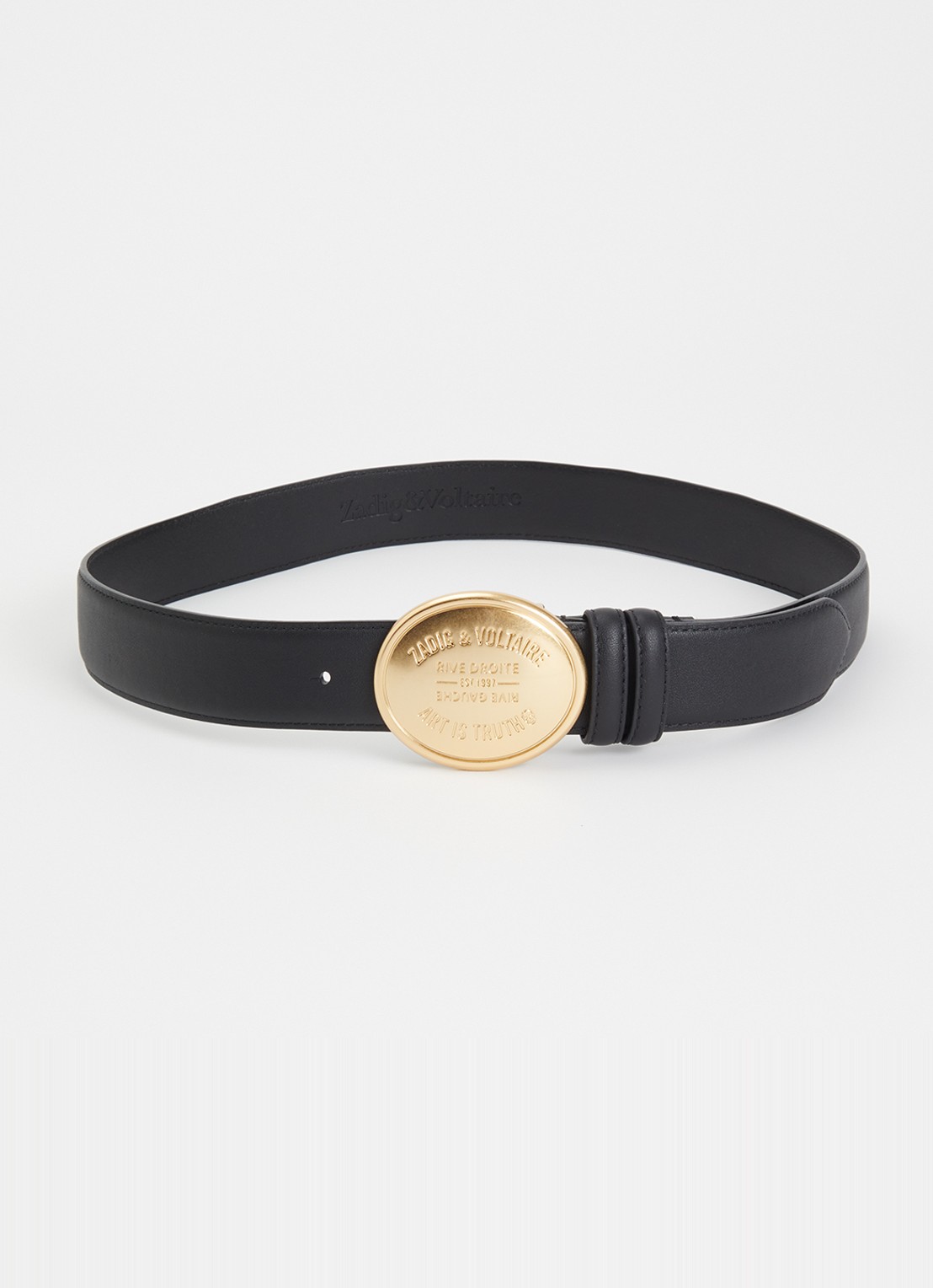 Zadig&Voltaire Colter riem van leer - voorkant zwart