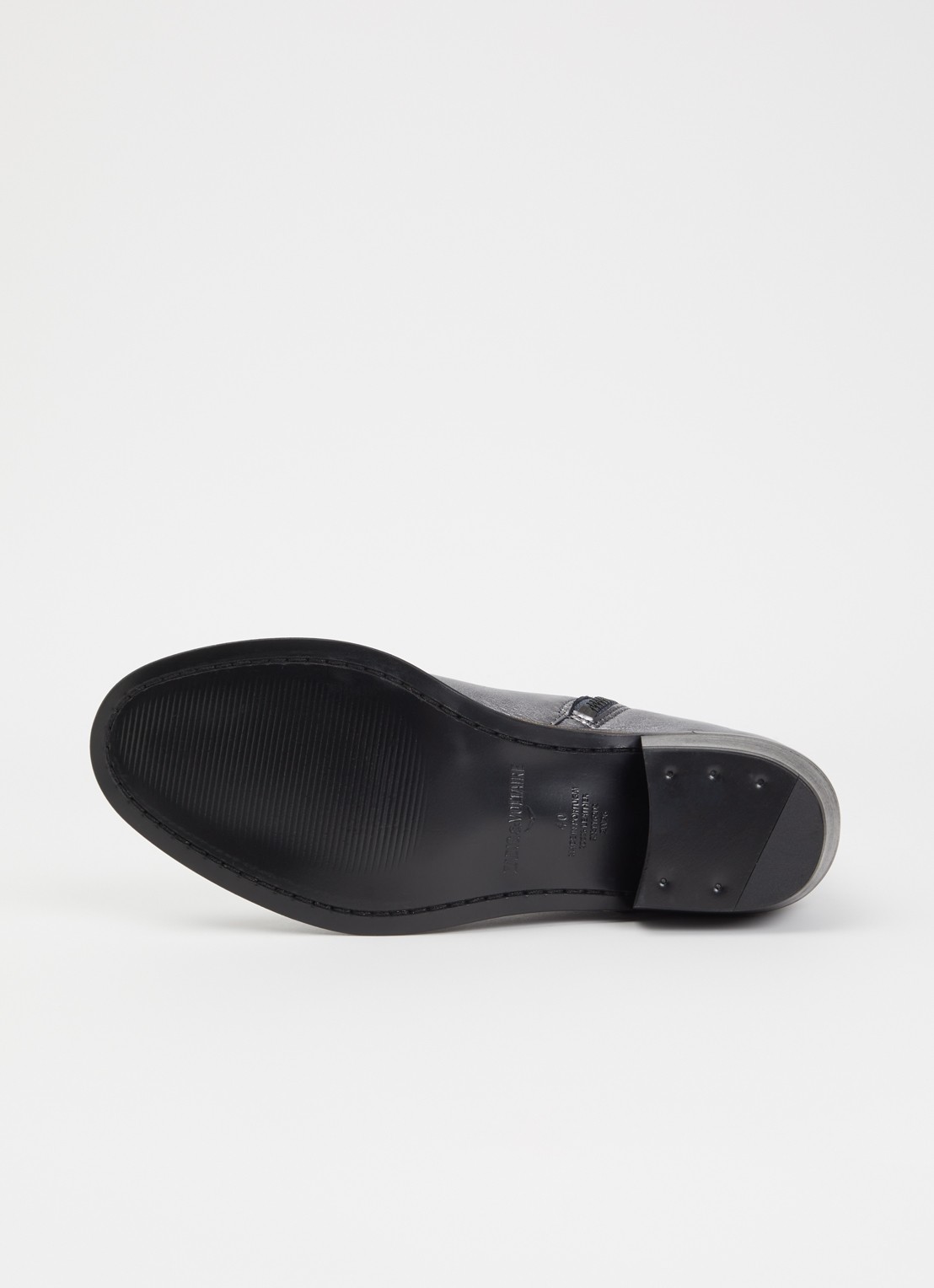 Zadig&Voltaire Cowboylaars van leer met metallic finish - detail 3 zilver