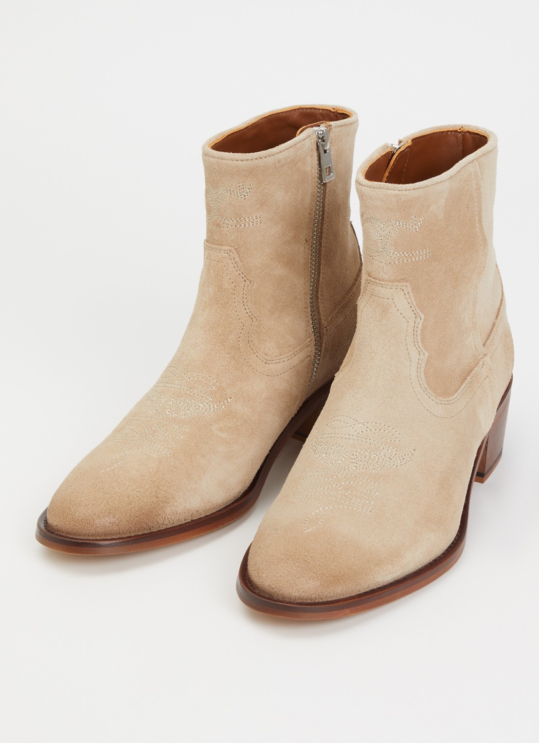 Zadig&Voltaire Cowboylaars van suède - detail 2 beige