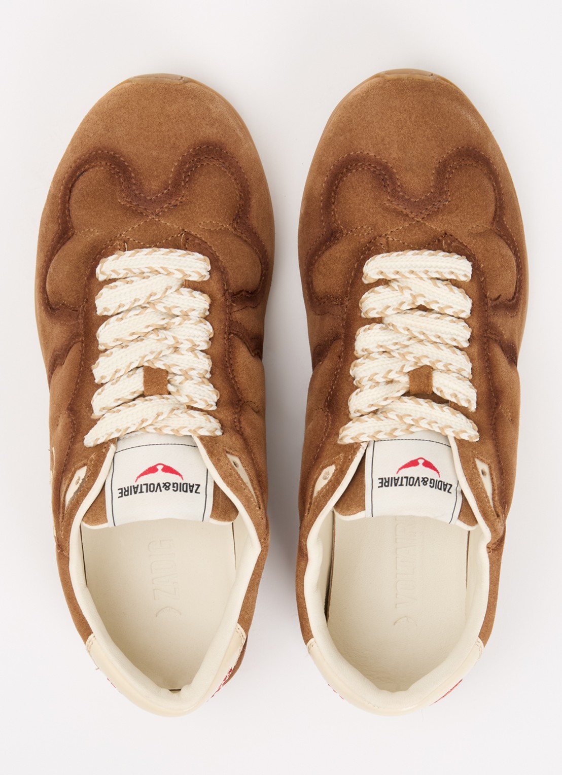 Zadig&Voltaire Dance sneaker van suède - detail 3 cognac