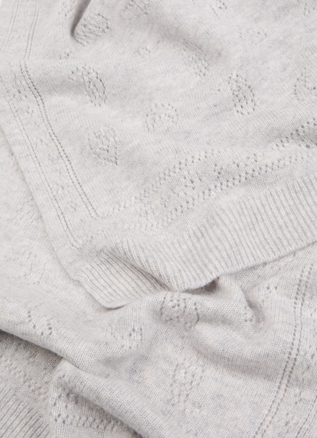 Zadig&Voltaire Demi Pointelle sjaal in kasjmierblend 210 x 40 cm - detail 2 lichtgrijs
