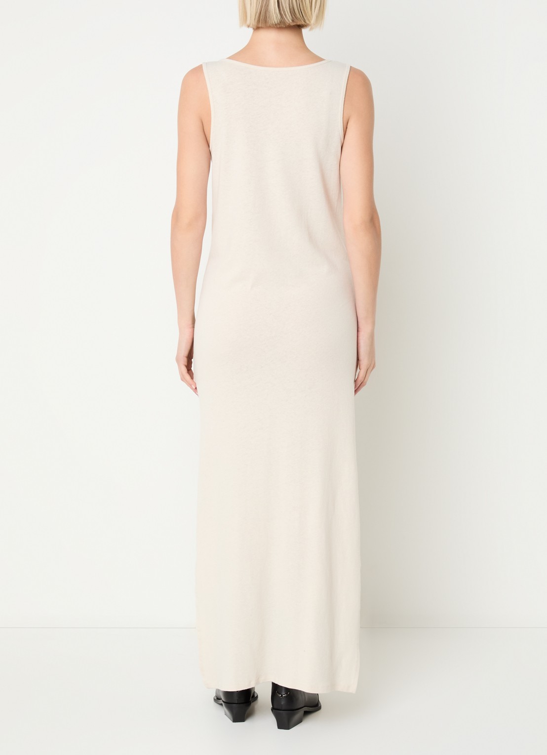 Zadig&Voltaire Deva maxi jurk  in linnenblend met zijsplitten - achterkant beige