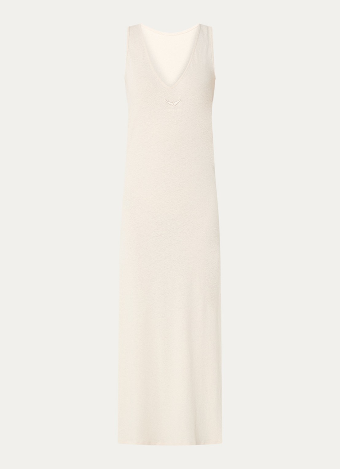 Zadig&Voltaire Deva maxi jurk  in linnenblend met zijsplitten - voorkant 3 beige