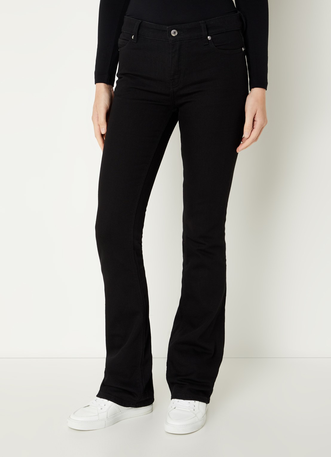 Zadig&Voltaire Eclipse high waist flared jeans met steekzakken - detail zwart