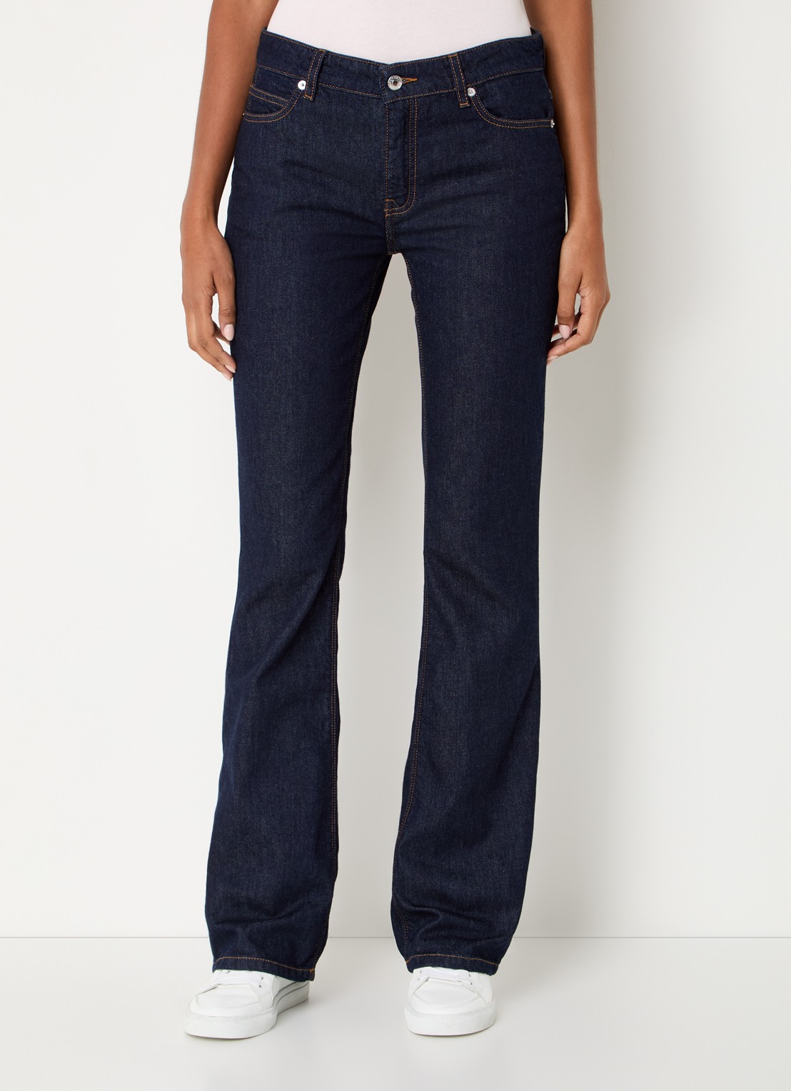 Zadig&Voltaire Eclipse high waist flared jeans met steekzakken - detail indigo
