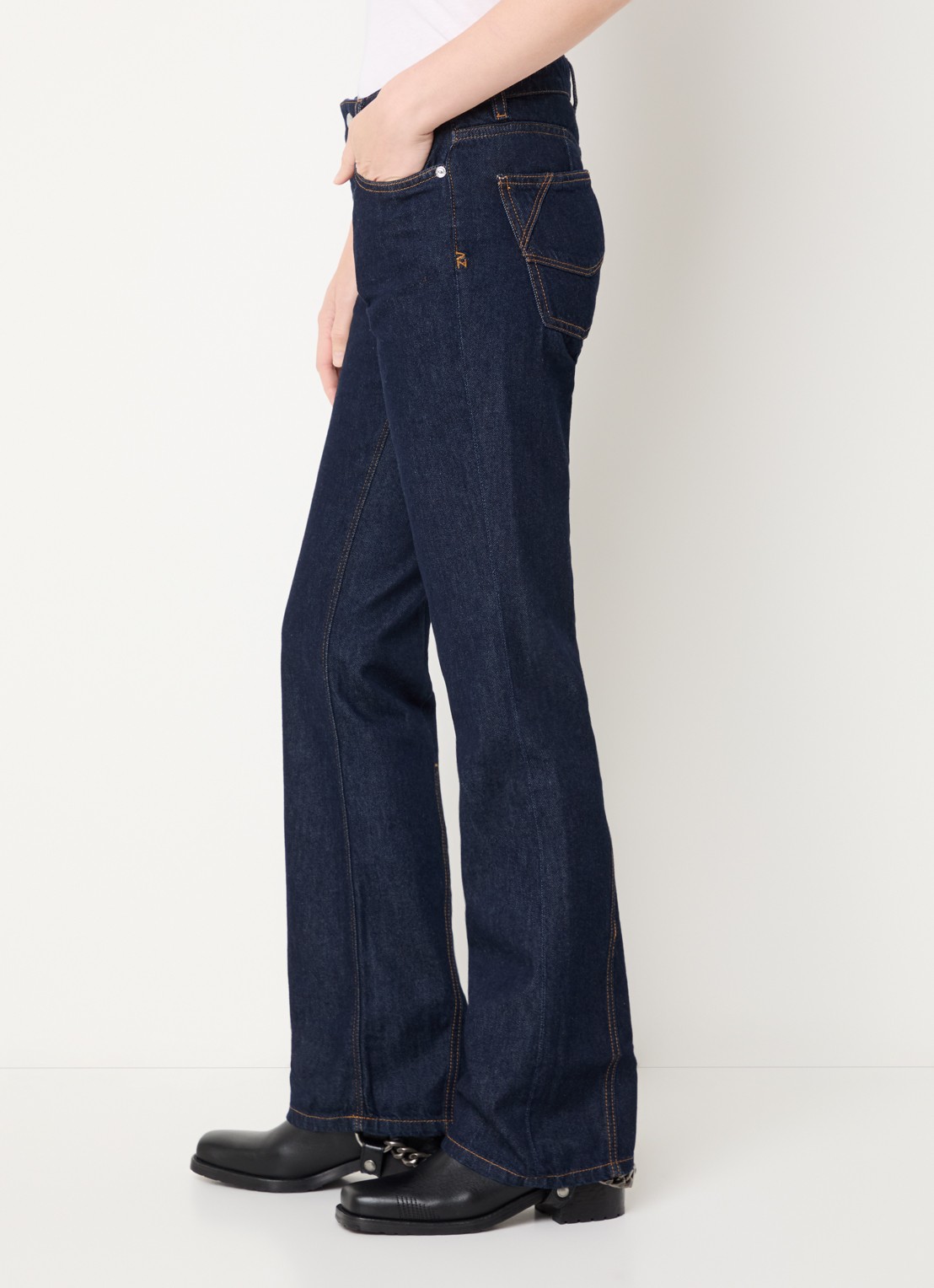 Zadig&Voltaire Eclipse high waist flared jeans met steekzakken - detail 4 indigo