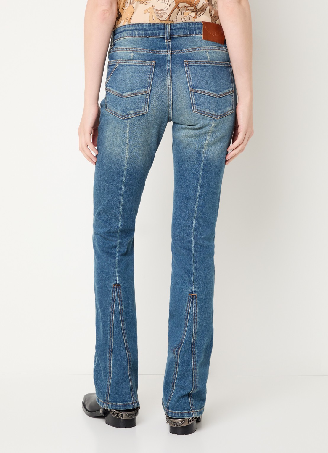 Zadig&Voltaire Eclipse high waist flared jeans met steekzakken - achterkant 3 indigo