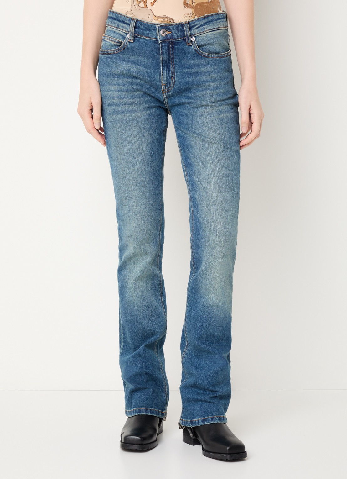 Zadig&Voltaire Eclipse high waist flared jeans met steekzakken - detail 4 indigo