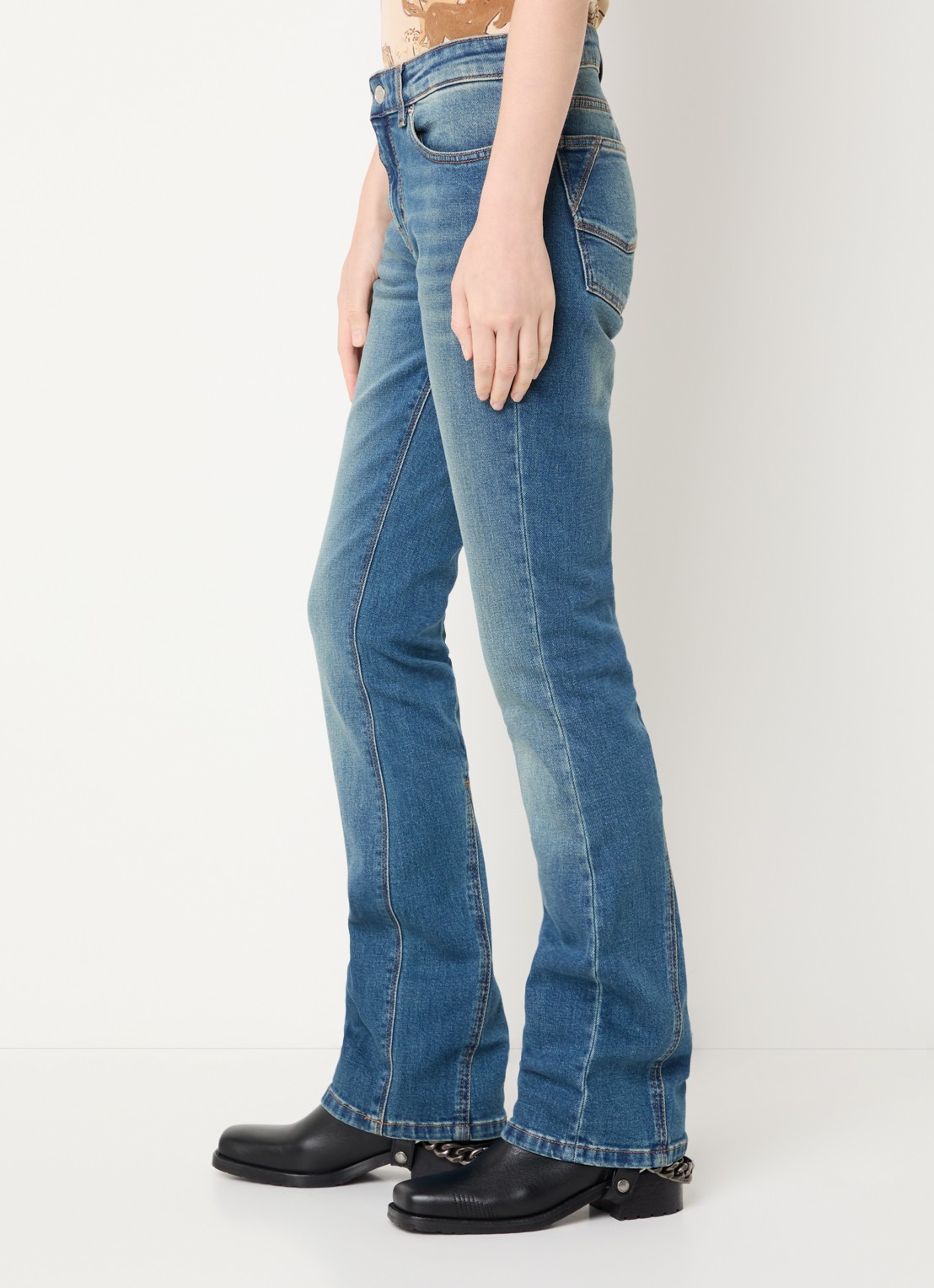 Zadig&Voltaire Eclipse high waist flared jeans met steekzakken - detail 5 indigo
