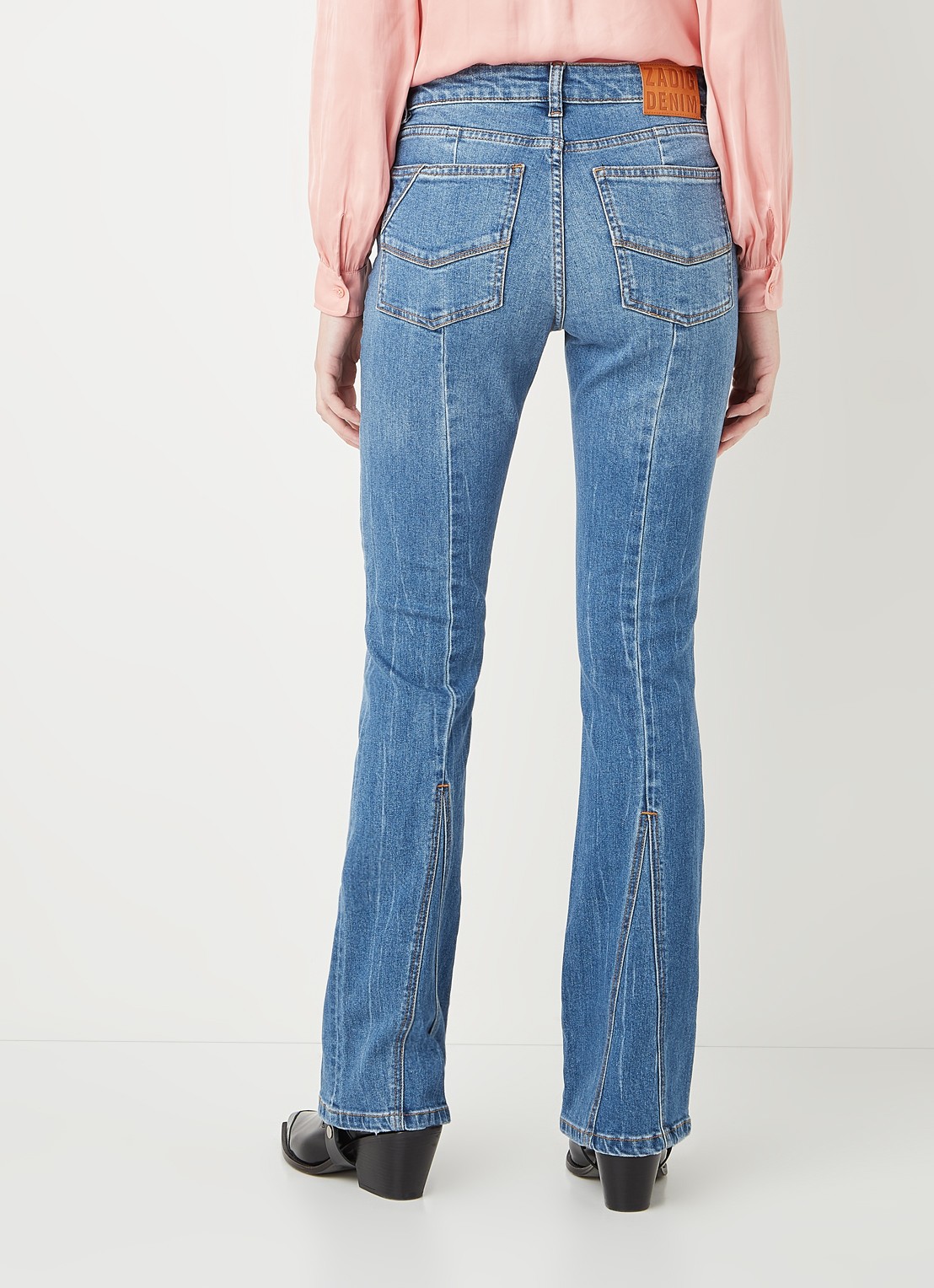 Zadig&Voltaire Eclipse low waist flared fit jeans met stretch - achterkant 3 indigo