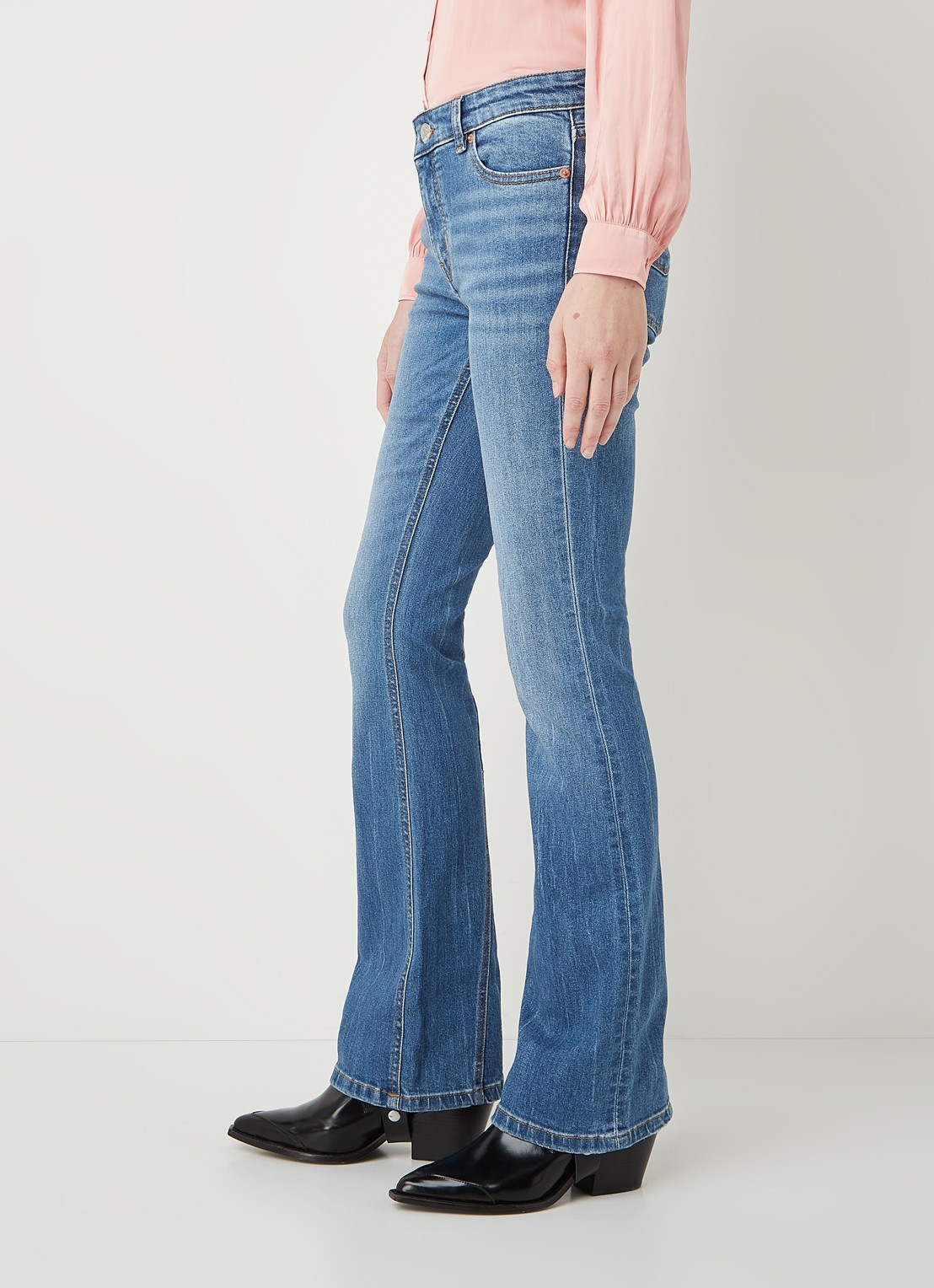 Zadig&Voltaire Eclipse low waist flared fit jeans met stretch - detail 5 indigo