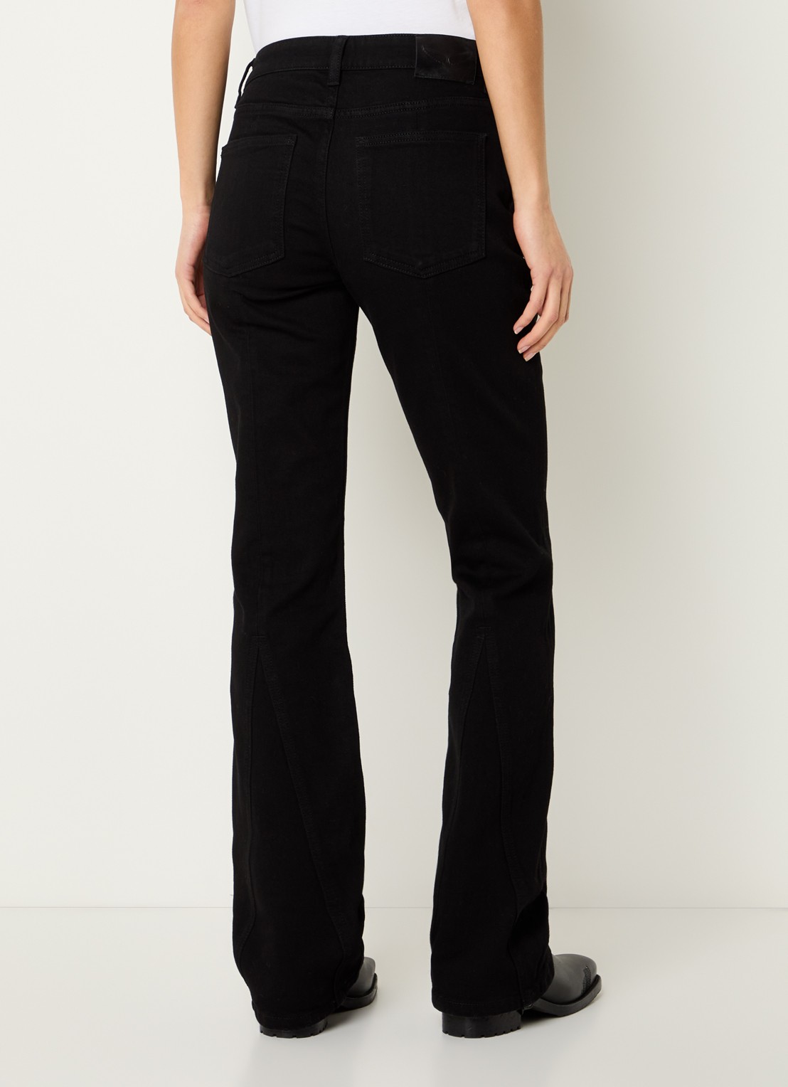 Zadig&Voltaire Eclipse mid waist bootcut jeans met gekleurde wassing - achterkant zwart