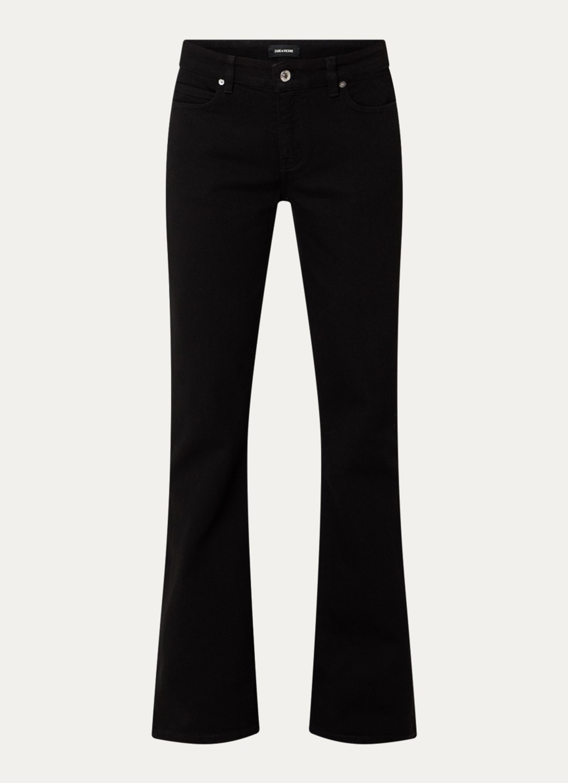 Zadig&Voltaire Eclipse mid waist bootcut jeans met gekleurde wassing - voorkant 4 zwart