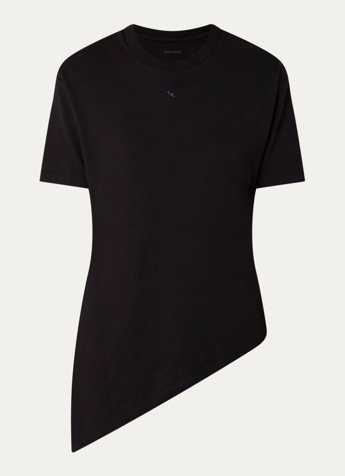 Zadig&Voltaire Edda T-shirt met logo en strass - voorkant 2 zwart