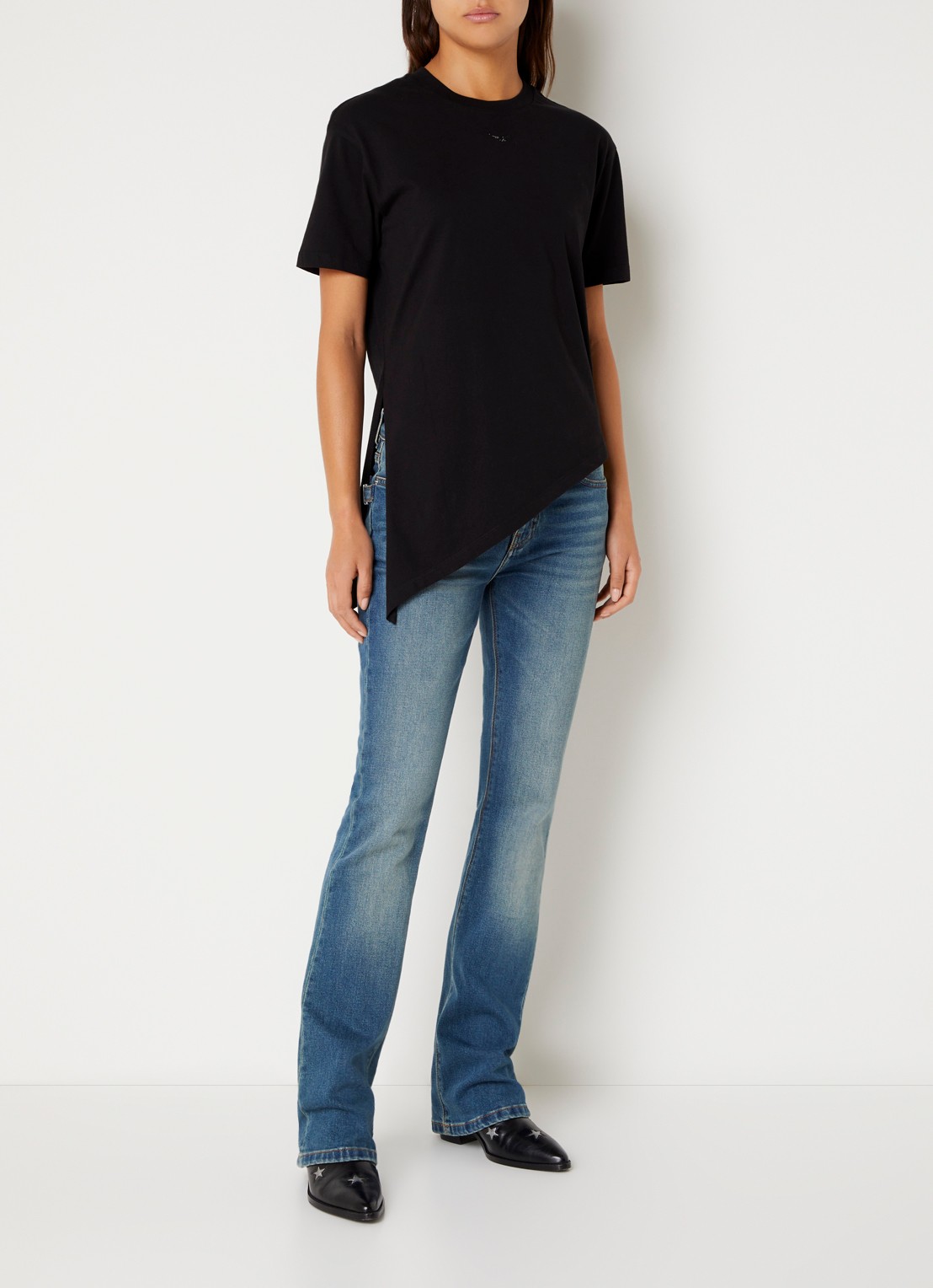 Zadig&Voltaire Edda T-shirt met logo en strass - voorkant 3 zwart