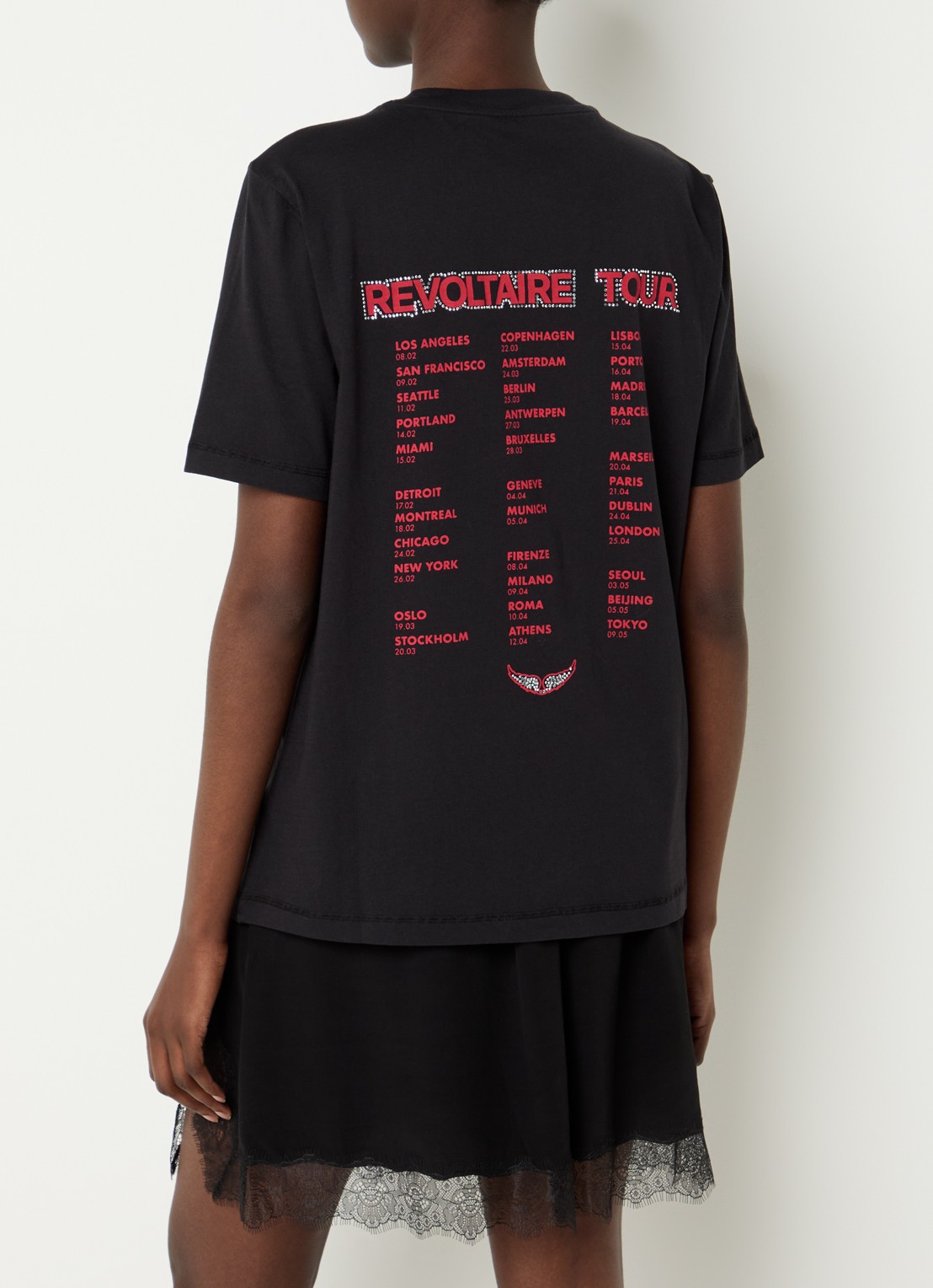 Zadig&Voltaire Edwin HC T-shirt met strass - achterkant 3 zwart