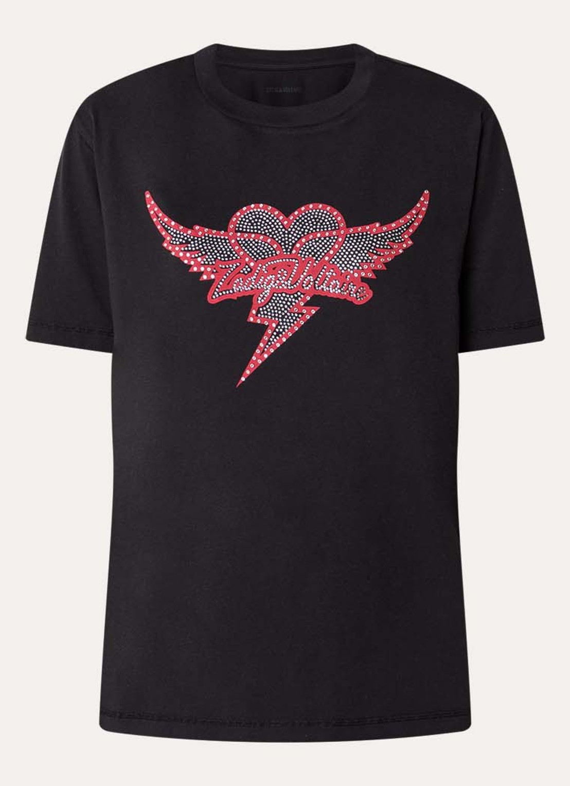 Zadig&Voltaire Edwin HC T-shirt met strass - voorkant zwart