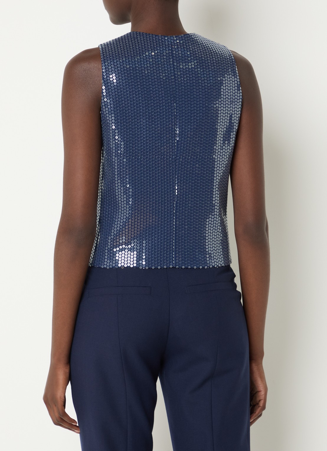 Zadig&Voltaire Emaux gilet met pailletten - achterkant royalblauw