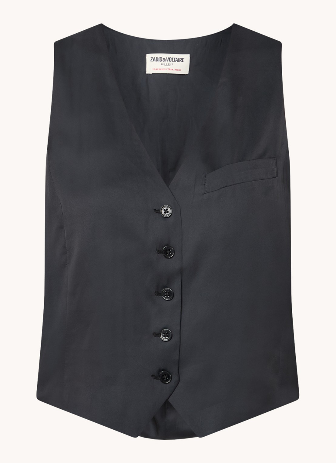 Zadig&Voltaire Emaux gilet van satijn - voorkant zwart