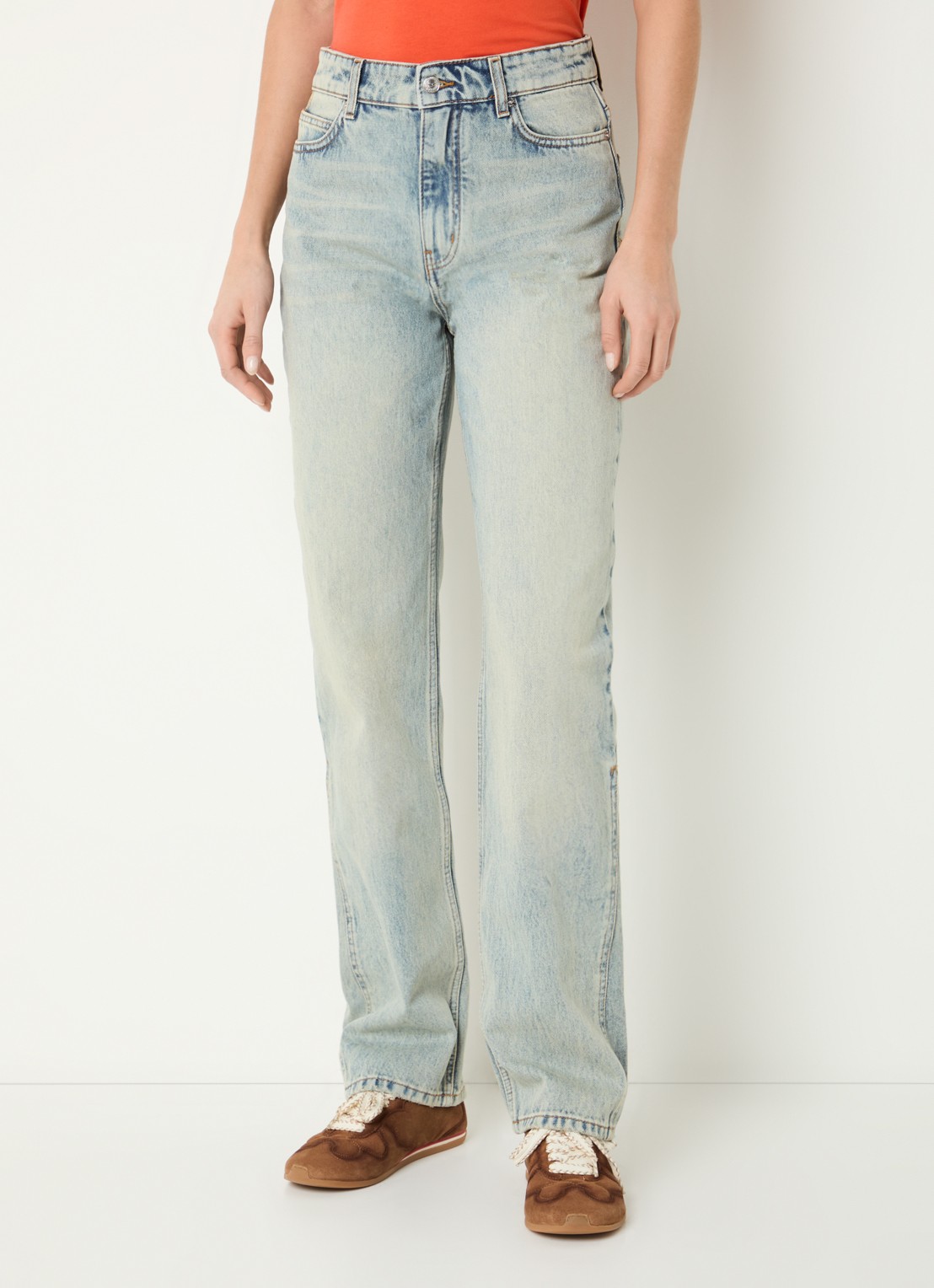 Zadig&Voltaire Ete high waist straight leg jeans met lichte wassing - detail indigo