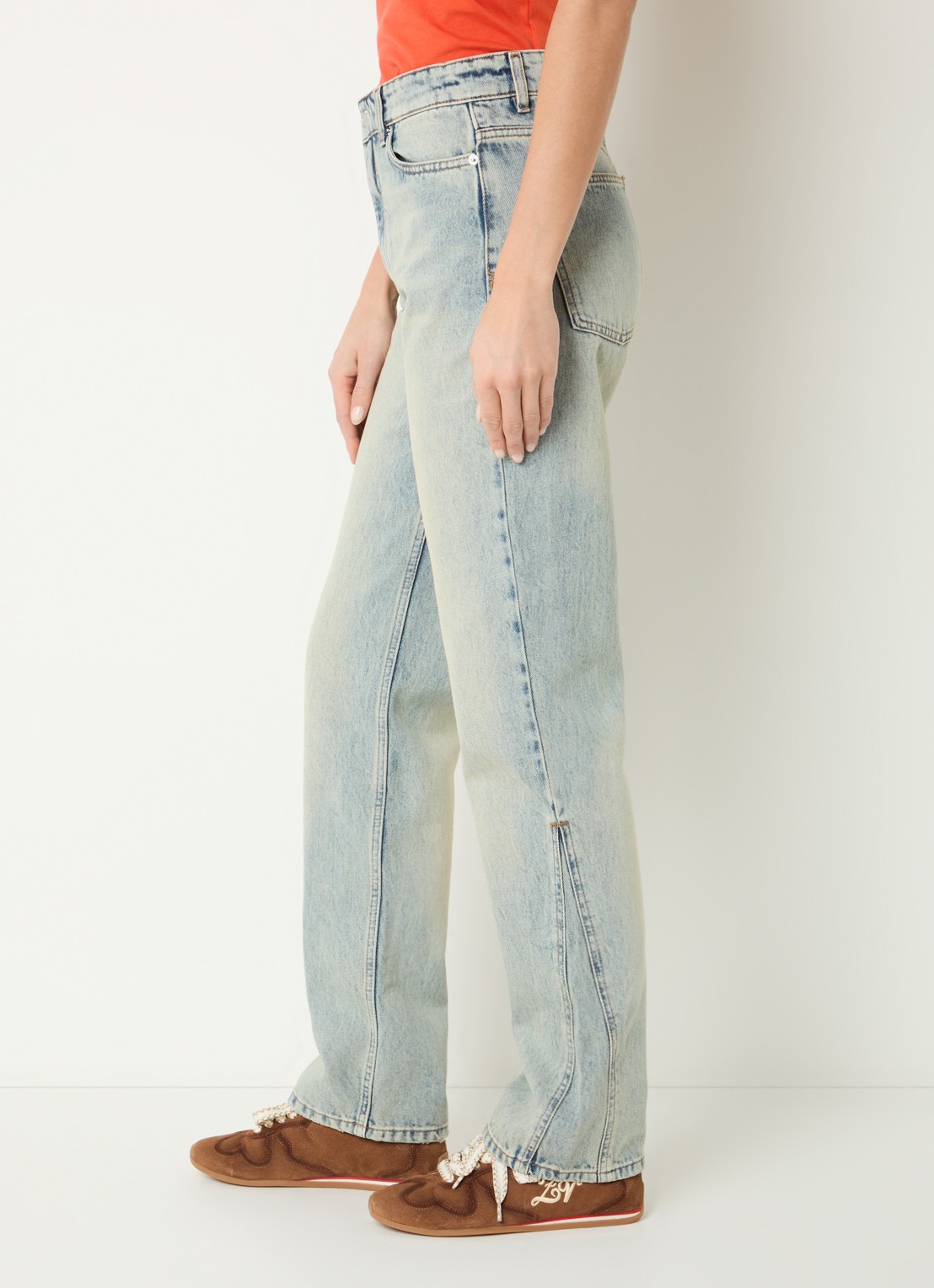 Zadig&Voltaire Ete high waist straight leg jeans met lichte wassing - detail 2 indigo