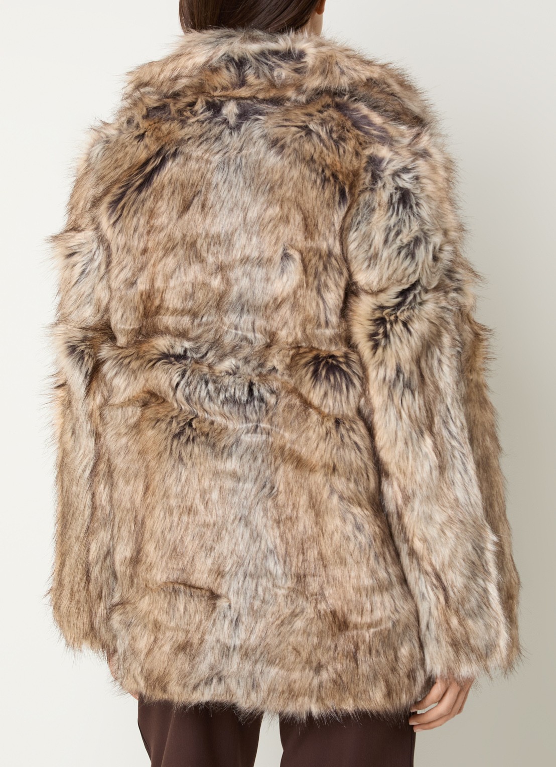 Zadig&Voltaire Faune mantel van imitatiebont met steekzakken - achterkant 4 camel
