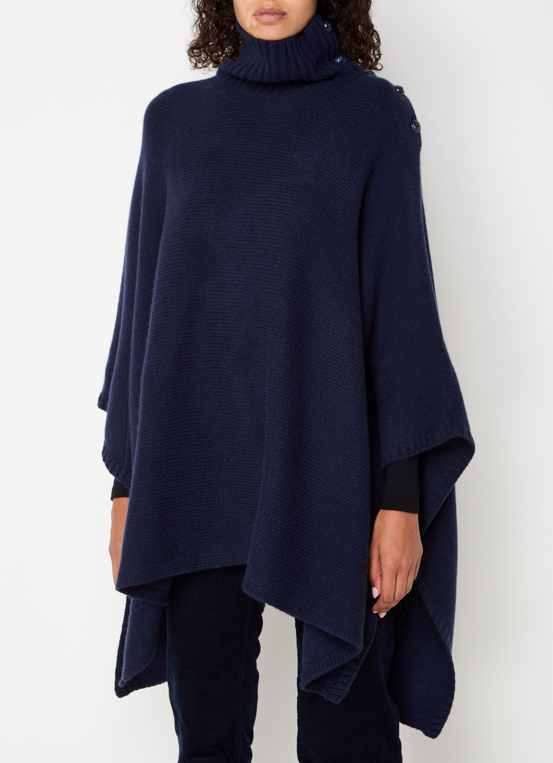 Zadig&Voltaire Fijngebreide poncho van kasjmier met col - detail 4 indigo