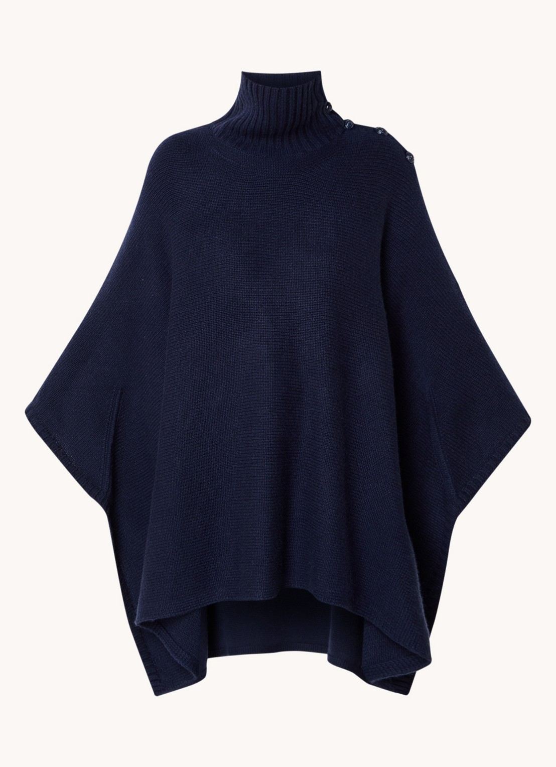 Zadig&Voltaire Fijngebreide poncho van kasjmier met col - voorkant 2 indigo