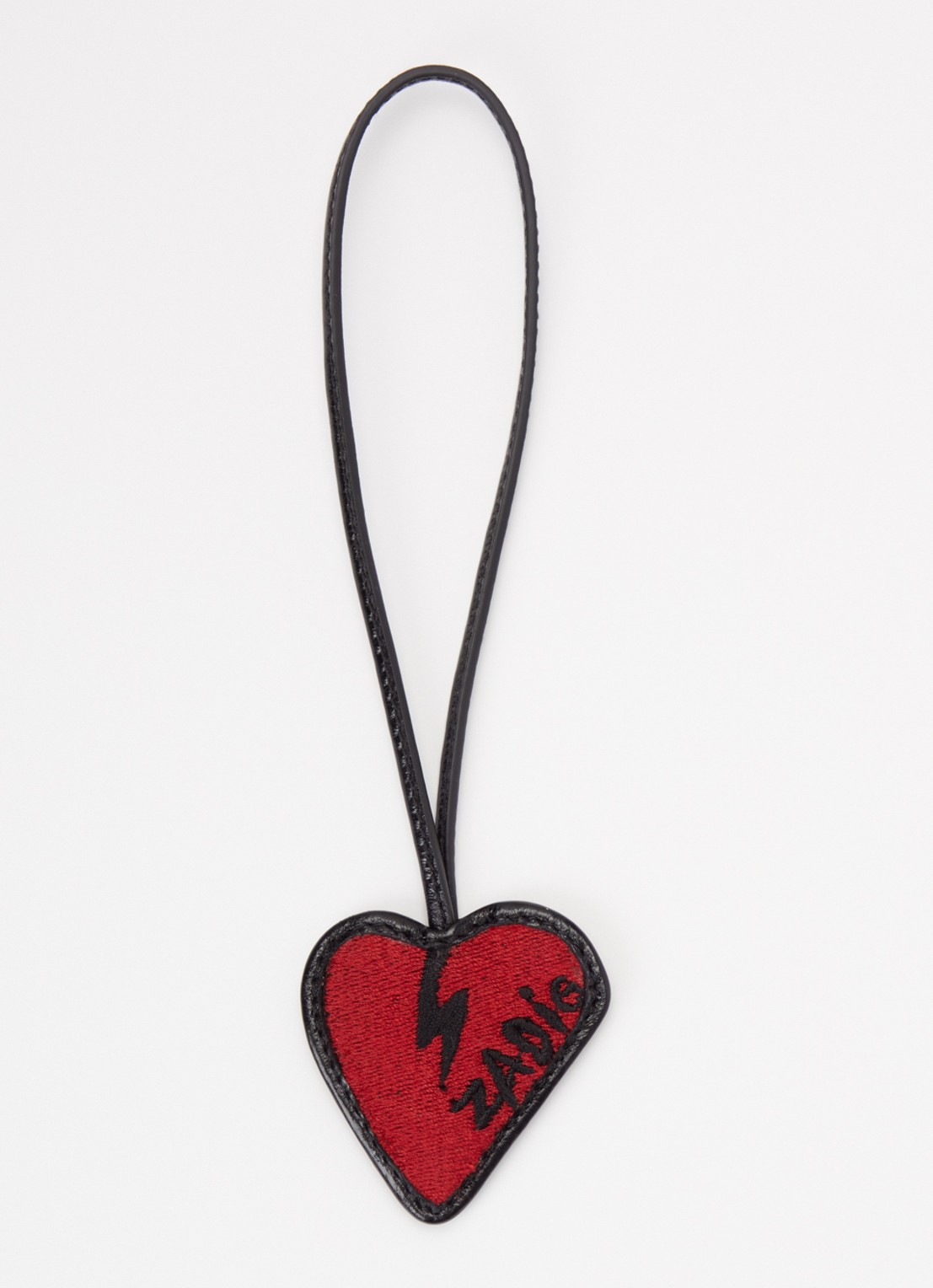Zadig&Voltaire Flash Heart tasbedel van leer - voorkant zwart