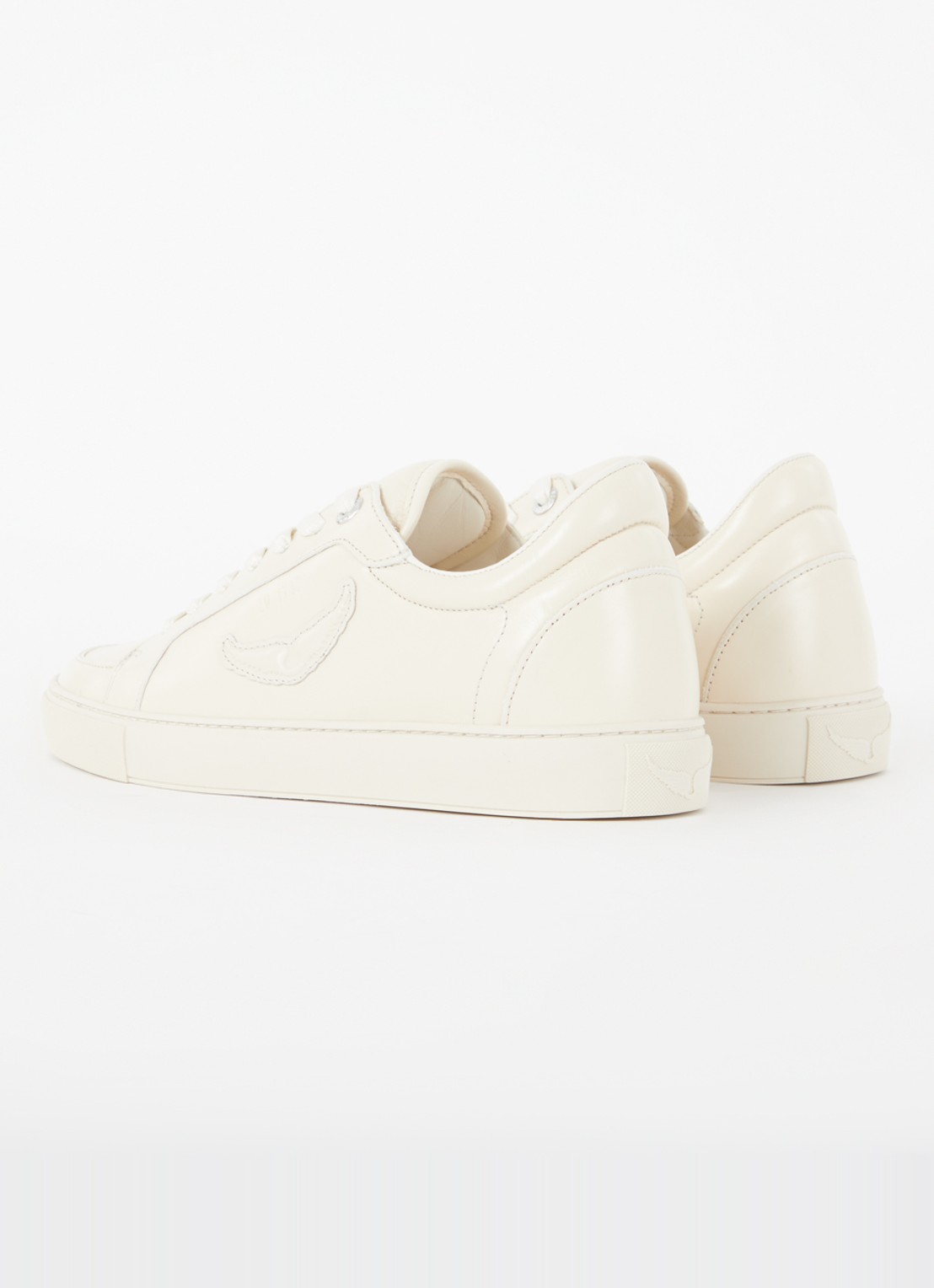 Zadig&Voltaire Fly On Vintage sneaker van leer  - achterkant ivoor