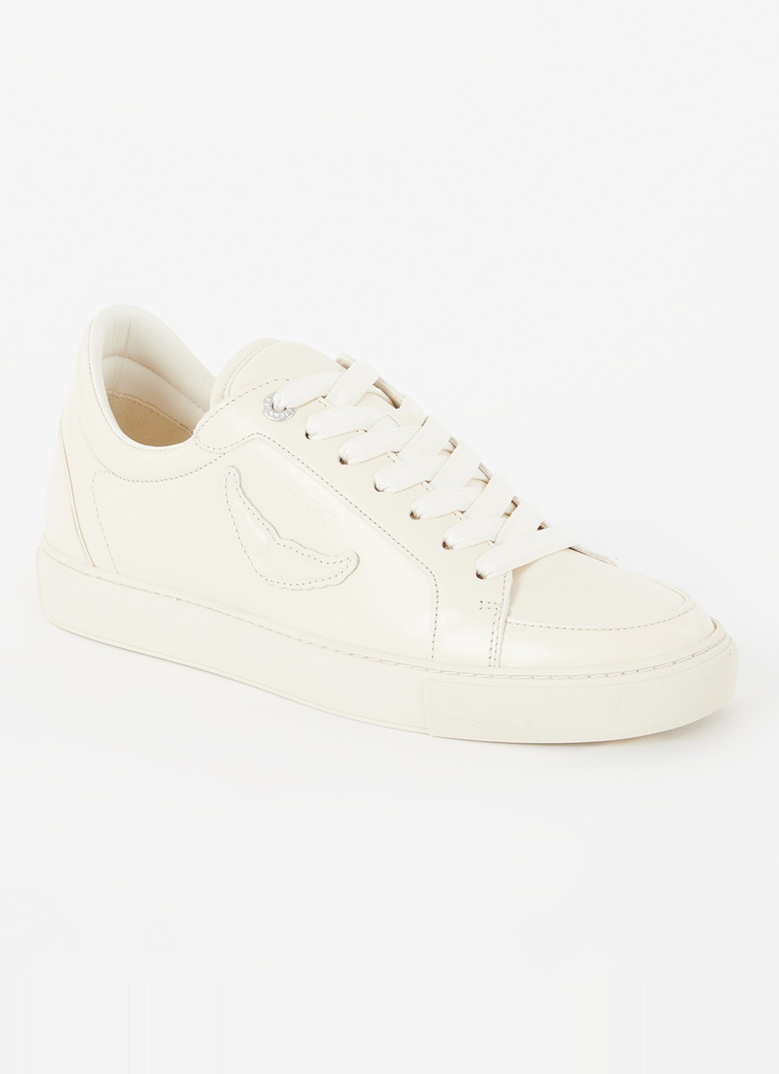 Zadig&Voltaire Fly On Vintage sneaker van leer  - voorkant 2 ivoor