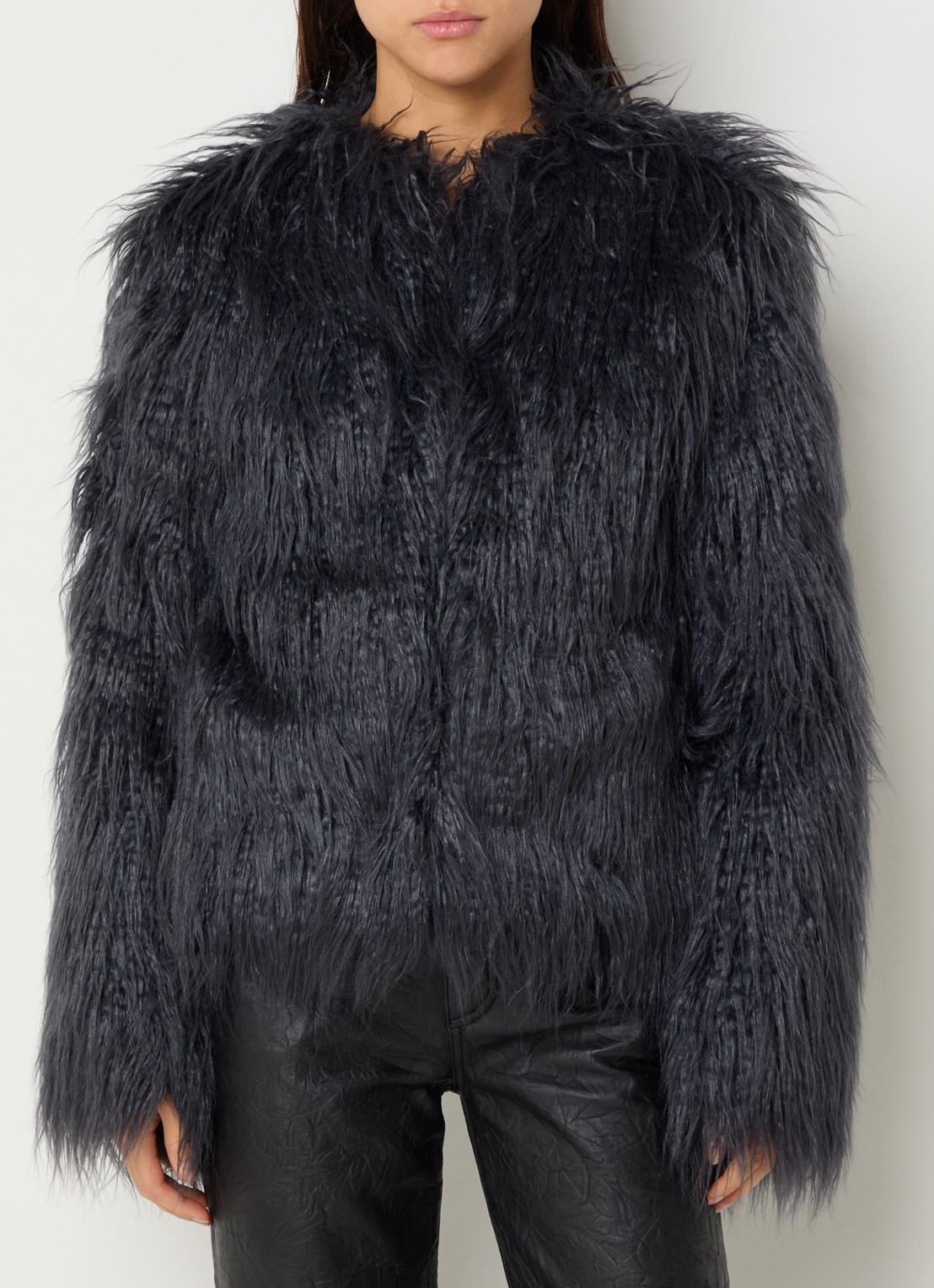 Zadig&Voltaire Freddie jas van imitatiebont  - detail 4 antraciet